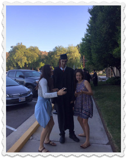 graduation for Aaron, with Aubrey and friend
